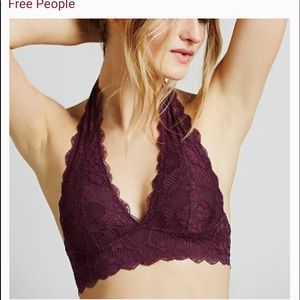 Free People Galloon Floral Lace Halter Bralette
